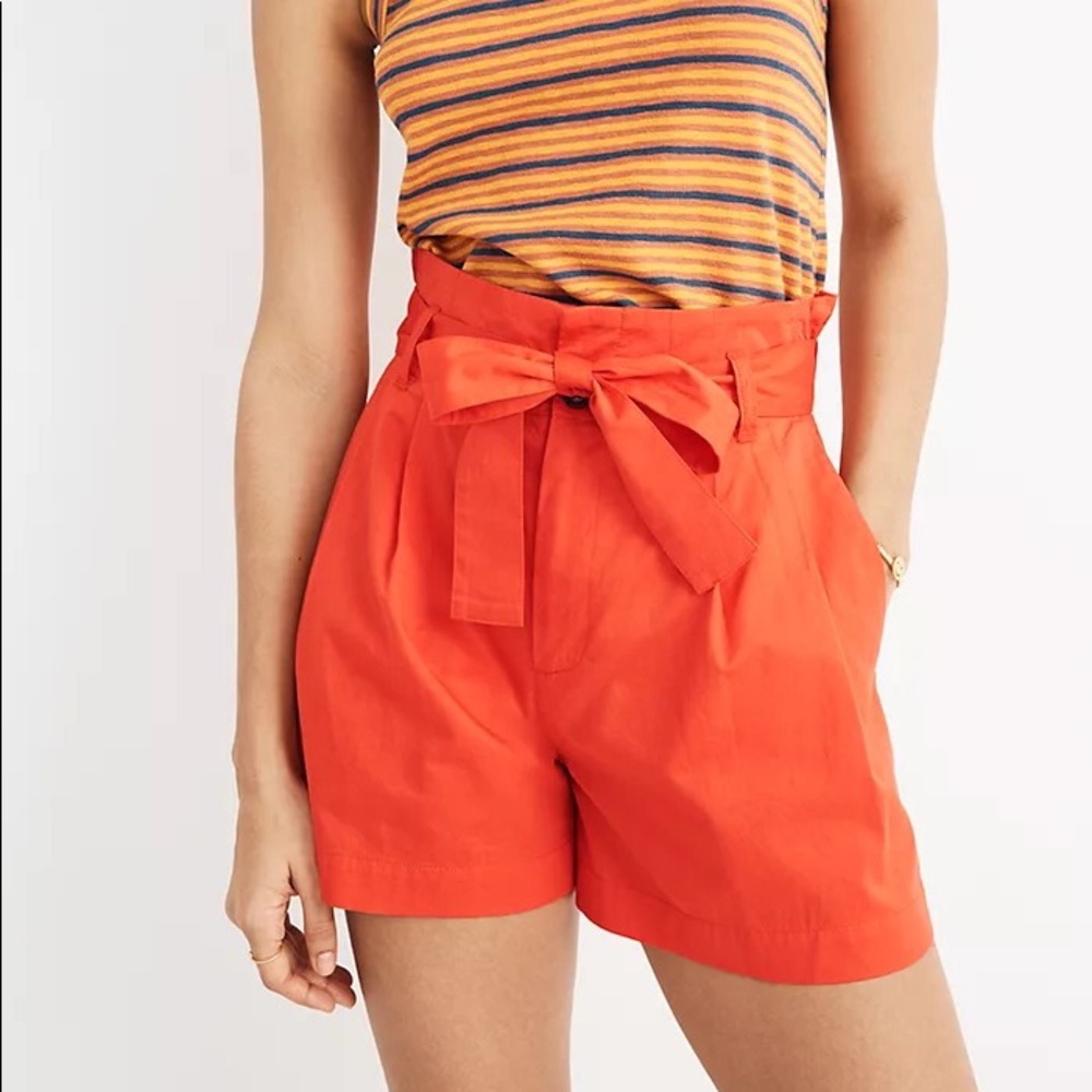 Madewell Paperbag Shorts - Coastal Orange Size 4